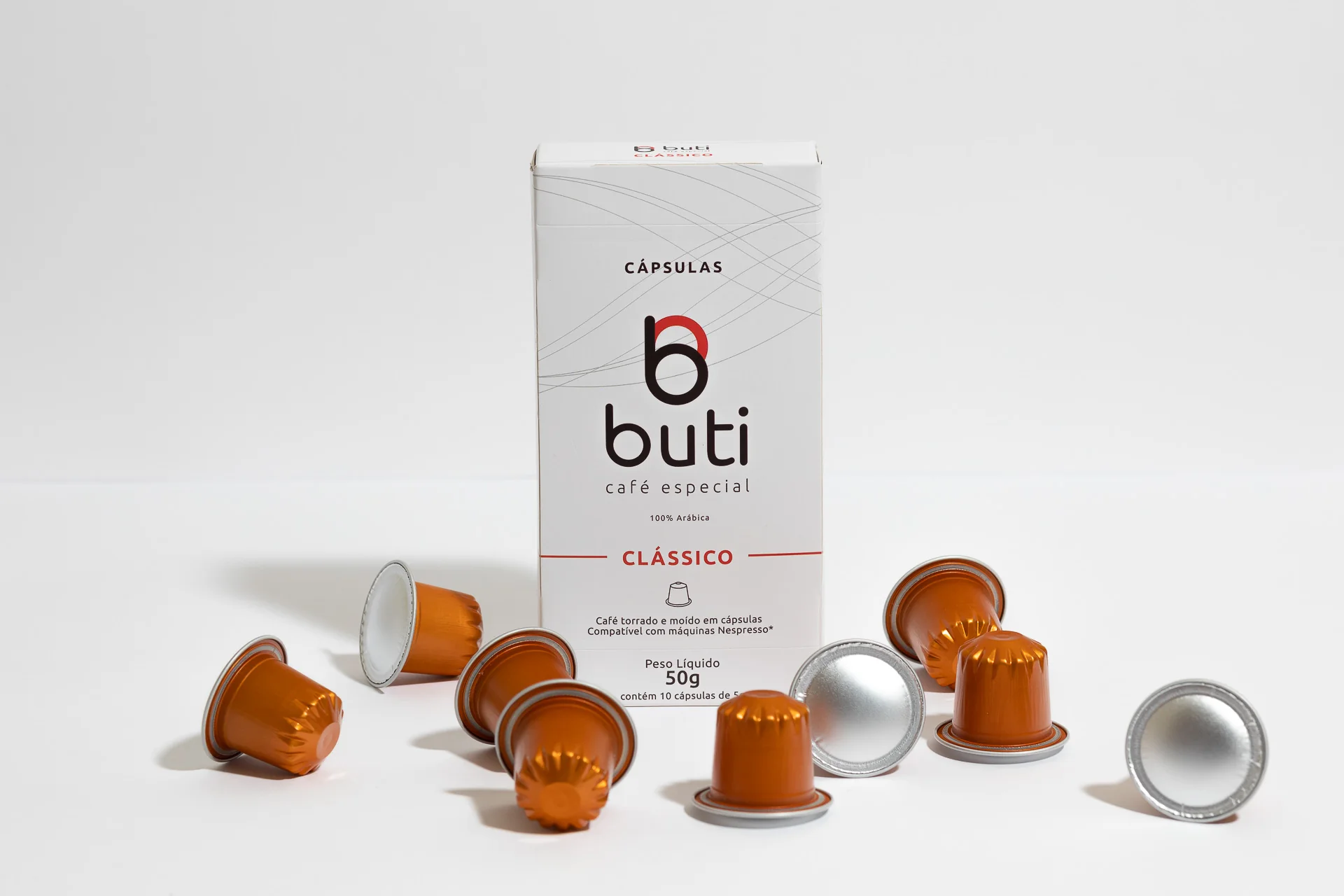 Caixa e cápsulas de café Buti